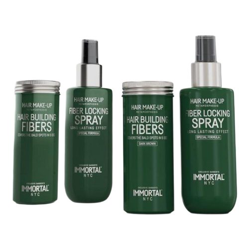 IMMORTAL NYC HAIR BUILDING FIBERS 20 G & FIBERS LOCKING SPRAY 150 ML 2 IN 1 SET - BLACK 