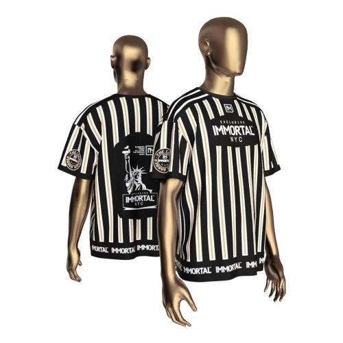 IMMORTAL PREMIUM BARBER COLLECTION T-SHIRT BLACK  (GOLD STRIPED - L/XL OVERSIZE) 